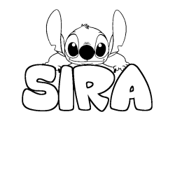 Coloración del nombre SIRA - decorado Stitch