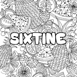 Coloración del nombre SIXTINE - decorado mandala de frutas