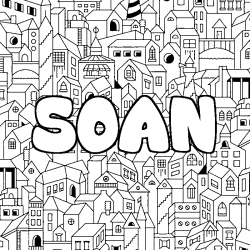 Coloración del nombre SOAN - decorado ciudad