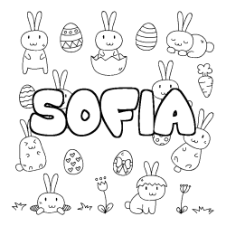 Coloración del nombre SOFIA - decorado Pascua