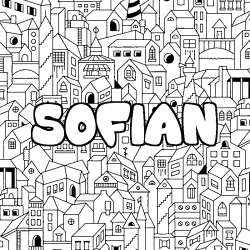 Coloración del nombre SOFIAN - decorado ciudad