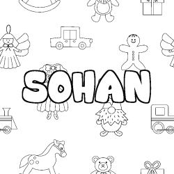 Coloración del nombre SOHAN - decorado juguetes