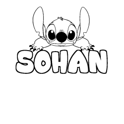 Coloración del nombre SOHAN - decorado Stitch