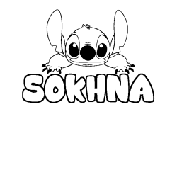 Coloración del nombre SOKHNA - decorado Stitch