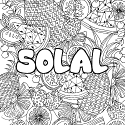 Coloración del nombre SOLAL - decorado mandala de frutas