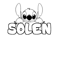 Coloración del nombre SOLEN - decorado Stitch