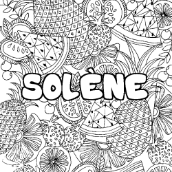 Coloración del nombre SOLÈNE - decorado mandala de frutas