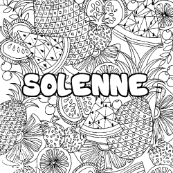 Coloración del nombre SOLENNE - decorado mandala de frutas