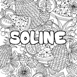 Coloración del nombre SOLINE - decorado mandala de frutas