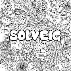 Coloración del nombre SOLVEIG - decorado mandala de frutas