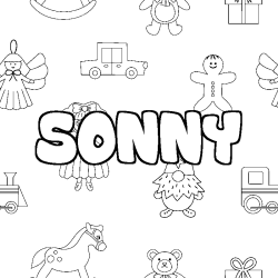 Coloración del nombre SONNY - decorado juguetes