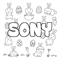 Coloración del nombre SONY - decorado Pascua