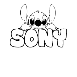 Coloración del nombre SONY - decorado Stitch