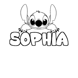 Coloración del nombre SOPHIA - decorado Stitch