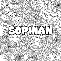 Coloración del nombre SOPHIAN - decorado mandala de frutas