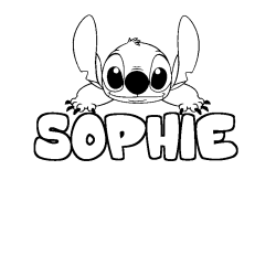 Coloración del nombre SOPHIE - decorado Stitch