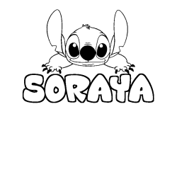 Coloración del nombre SORAYA - decorado Stitch