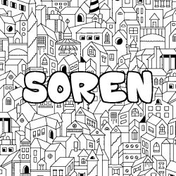 Coloración del nombre SOREN - decorado ciudad