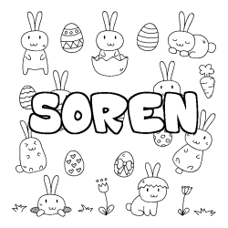 Coloración del nombre SOREN - decorado Pascua