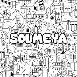 Coloración del nombre SOUMEYA - decorado ciudad