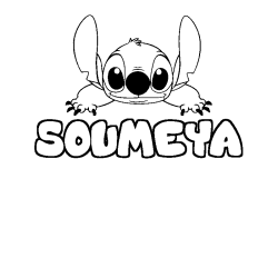 Coloración del nombre SOUMEYA - decorado Stitch