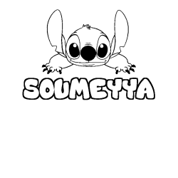 Coloración del nombre SOUMEYYA - decorado Stitch