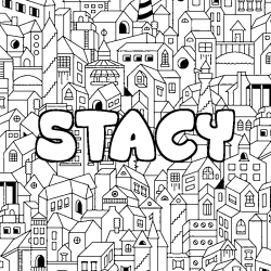 Coloración del nombre STACY - decorado ciudad