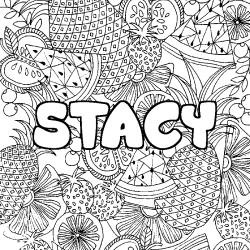 Coloración del nombre STACY - decorado mandala de frutas