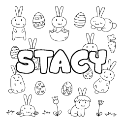 Coloración del nombre STACY - decorado Pascua