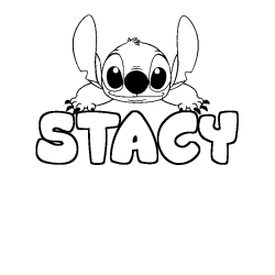 Coloración del nombre STACY - decorado Stitch