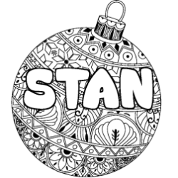 Coloración del nombre STAN - decorado bola de Navidad