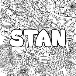 Coloración del nombre STAN - decorado mandala de frutas