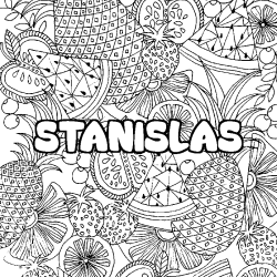 Coloración del nombre STANISLAS - decorado mandala de frutas