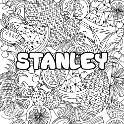 Coloración del nombre STANLEY - decorado mandala de frutas