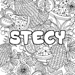 Coloración del nombre STECY - decorado mandala de frutas