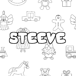 Coloración del nombre STEEVE - decorado juguetes