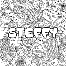 Coloración del nombre STEFFY - decorado mandala de frutas