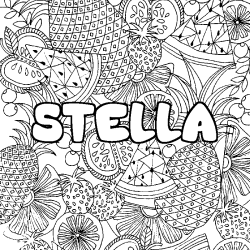 Coloración del nombre STELLA - decorado mandala de frutas