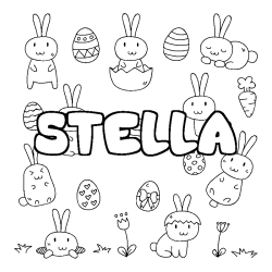 Coloración del nombre STELLA - decorado Pascua