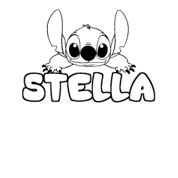 Coloración del nombre STELLA - decorado Stitch