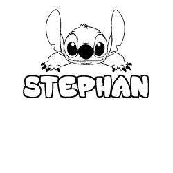 Coloración del nombre STEPHAN - decorado Stitch