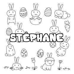 Coloración del nombre STÉPHANE - decorado Pascua