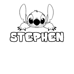 Coloración del nombre STEPHEN - decorado Stitch