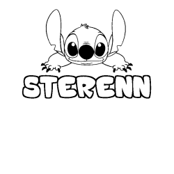 Coloración del nombre STERENN - decorado Stitch