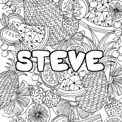 Coloración del nombre STEVE - decorado mandala de frutas