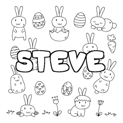 Coloración del nombre STEVE - decorado Pascua