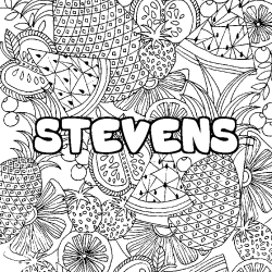 Coloración del nombre STEVENS - decorado mandala de frutas