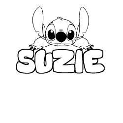 Coloración del nombre SUZIE - decorado Stitch