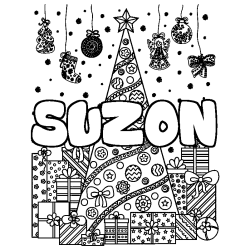 Coloración del nombre SUZON - decorado árbol de Navidad y regalos