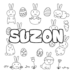 Coloración del nombre SUZON - decorado Pascua